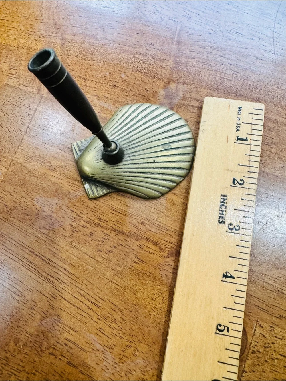 Vintage Fritz Brass Shell Table Fountain Pen Holder